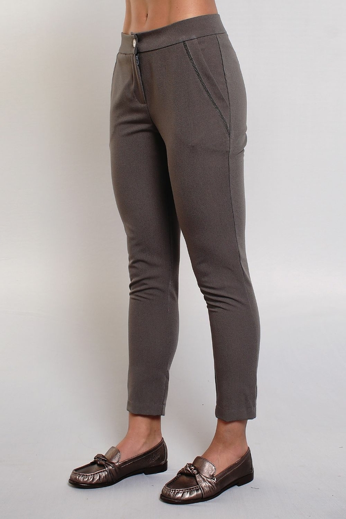 Calça alfaiataria best sale cinza feminina