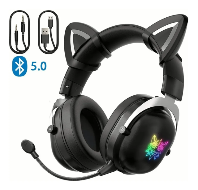 Auriculares Gamer Bluetooth 5.0 ONIKUMA B100 RGB para juegos Sonido es