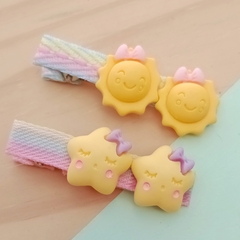 Hairclips Sol e Estrela Lacinho