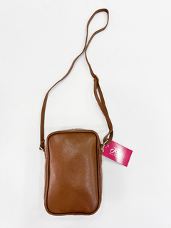 Bolsa feminina porta celular em couro caramelo - comprar online