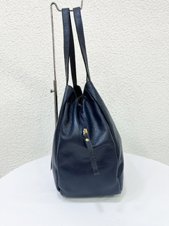 Bolsa Brenda azul marinho em couro - Joice Casa Bo Bolsas