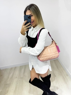 Bolsa Lu em couro nude/rosa - comprar online