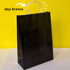 10 Sacola Kraft Colorida Grande com Alça 24x10x33 Presente Loja Embalagem - Aliece