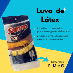 Kit de Limpeza Luva Látex Sanro, Pano Multiuso Inoven Borrifador 500mL - loja online