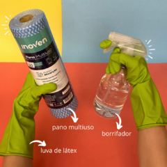 Kit de Limpeza Luva Látex Sanro, Pano Multiuso Inoven Borrifador 500mL - comprar online