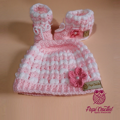 Conjunto Gorrito y Escarpines Burbuja Combinada