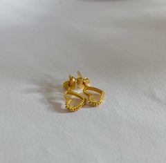 Brinco Coração, Cravejado, Folheado a Ouro 18k. 568 - comprar online