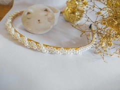 Tiara Pérolas, Banho de Ouro Amarelo. 881 - comprar online