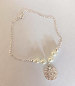 Pulseira de Pérola de São Bento, Prata 925. 1115 - Peça Rara | Semijoias Finas Contemporâneas e Prata 925