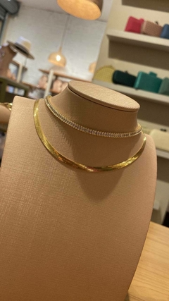 Choker Fita, Banho de Ouro Amarelo. 2172 na internet