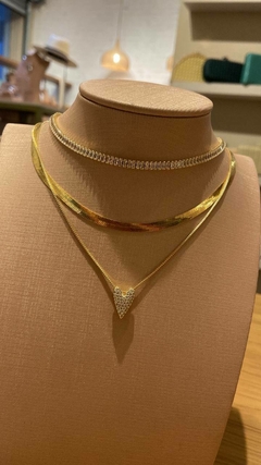 Choker Fita, Banho de Ouro Amarelo. 2172 - Peça Rara | Semijoias Finas Contemporâneas e Prata 925