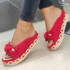 Imagem do 2021 Summer Women Slippers Casual Solid Color Bowknot Female Platform Slider Fashion Braided Straps Outdoor Lady Sandals