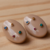 Brinco de resina oval marron com pedras coloridas folheado com ródio branco - comprar online