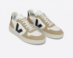 V-10 CHROMEFREE LEATHER WHITE BLACK SAHARA VEJA - comprar online