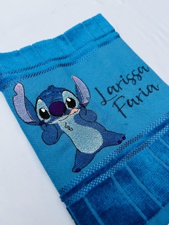 Toalha Lavabo Bordada Personalizada Infantil 30 x 45 cm Stitch