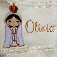 Toalha Lavabo Bordada Personalizada Infantil 30 x 45 cm – Religioso: Nossa Senhora de Fátima - comprar online