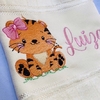 Toalha Lavabo Bordada Personalizada Infantil 30 x 45 cm - Safari: Tigresa