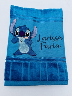 Toalha Lavabo Bordada Personalizada Infantil 30 x 45 cm Stitch - comprar online