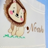 Toalha Lavabo Bordada Personalizada Infantil 30 x 45 cm – Safari: Leão