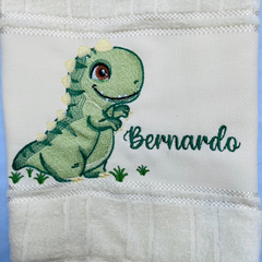 Toalha Lavabo Bordada Personalizada Infantil 30 x 45 cm – Dino na internet