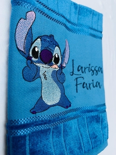 Toalha Lavabo Bordada Personalizada Infantil 30 x 45 cm Stitch - loja online