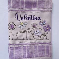 Toalha Lavabo Bordada Personalizada Infantil 30 x 45 cm - Jardim Encantado - comprar online