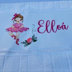 Toalha Lavabo Bordada Personalizada Infantil 30 x 45 cm – Bailarina Jardim Encantado - comprar online