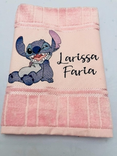 Toalha Lavabo Bordada Personalizada Infantil 30 x 45 cm Stitch - loja online