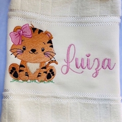 Toalha Lavabo Bordada Personalizada Infantil 30 x 45 cm - Safari: Tigresa - comprar online