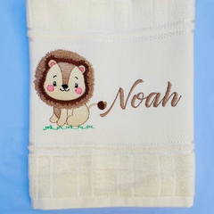 Toalha Lavabo Bordada Personalizada Infantil 30 x 45 cm – Safari: Leão - comprar online