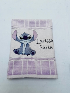 Toalha Lavabo Bordada Personalizada Infantil 30 x 45 cm Stitch - loja online