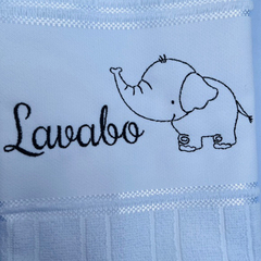 Toalha Lavabo Bordada Personalizada Infantil – Fofura Animal: Elefante - comprar online