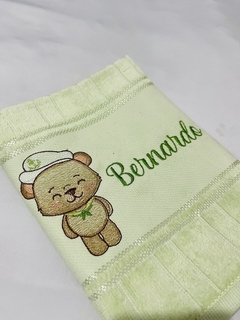 Toalha Lavabo Bordada Personalizada Infantil 30 x 45 cm Ursinho Marinheiro - loja online