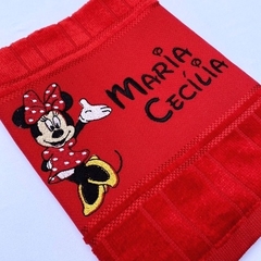 Toalha Lavabo Bordada Personalizada Infantil 30 x 45 cm - Disney: Minnie