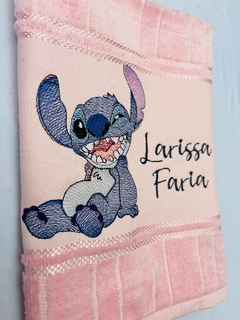 Toalha Lavabo Bordada Personalizada Infantil 30 x 45 cm Stitch - comprar online