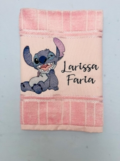 Toalha Lavabo Bordada Personalizada Infantil 30 x 45 cm Stitch - Que Ponto