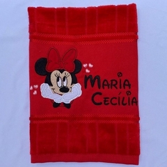 Toalha Lavabo Bordada Personalizada Infantil 30 x 45 cm – Minnie Mão no Queixo - comprar online