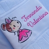 Toalha Lavabo Bordada Personalizada Infantil 30 x 45 cm - Princesa