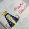 Toalha Lavabo Bordada Personalizada Infantil 30 x 45 cm – Religioso: Nossa Senhora Aparecida