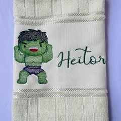 Toalha Lavabo Bordada Personalizada Infantil 30 x 45 cm – Marvel: Hulk - comprar online