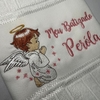 Toalha Lavabo Bordada Personalizada Infantil 30 x 45 cm – Meu Batizado