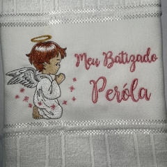 Toalha Lavabo Bordada Personalizada Infantil 30 x 45 cm – Meu Batizado - comprar online