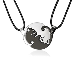 Par de collares gatitos ying yang