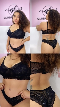 CONJUNTO AFRODITE PRETO - QLINDA INTIMATE