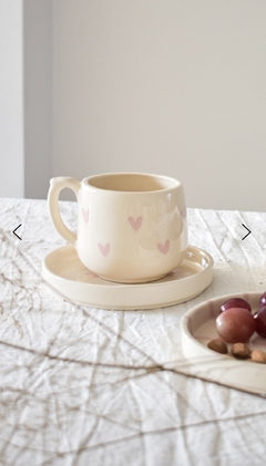 Set plato + taza queen corazones - comprar online