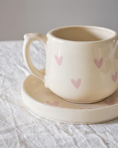 Set plato + taza queen corazones