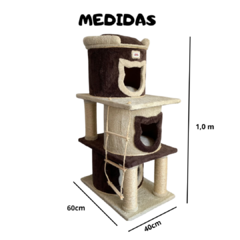 Arranhador com Casinha e Caminha Sustentável - Triplex - Meu Gato Minha Vida - Arranhadores, Casinhas e Caminhas Sustentáveis para seu pet gato