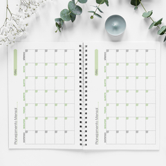 Agenda sem data floral com moldura dourada - Caellar Studio | Planner, agenda, sketchbook e muito mais!