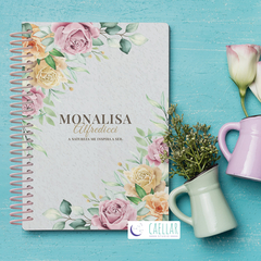 Planner permanente coleção primavera rosas fundo azul