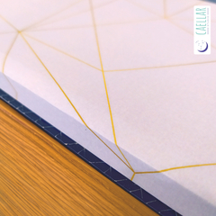 Sketchbook lombada geométrico lilás na internet